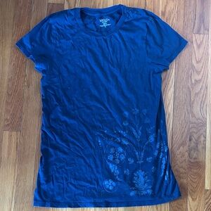 Old Navy Dark Blue Floral Tee